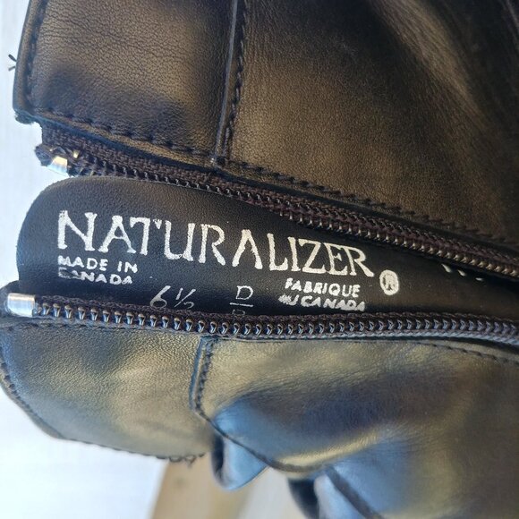 Naturalizer Canada Black Leather Ankle Boots Booties 6.5 37 - Picture 9 of 14
